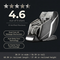 4D Deluxe Gray and Black Zero Gravity and Space Saving Faux Leather Heated Massage Chair with Sl-Track and Bluetooth — Results & Stats