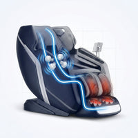 4D Deluxe Gray and Black Zero Gravity and Space Saving Faux Leather Heated Massage Chair with Sl-Track and Bluetooth — How It Works