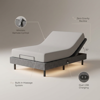 Adjustable Bed Frame Smart Bed Twin XL - Upholstered Bed Base with Massage, Wireless Remote, Ergonomic Foot&Head Incline, Zero Gravity, Dual USB Ports, under Bed Light, 3100 Series Grey — infographic