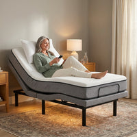 Adjustable Bed Frame Smart Bed Twin XL - Upholstered Bed Base with Massage, Wireless Remote, Ergonomic Foot&Head Incline, Zero Gravity, Dual USB Ports, under Bed Light, 3100 Series Grey — Lifestyle
