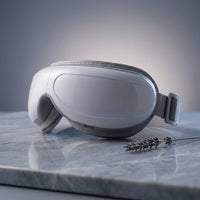 Grey Eye Massager, Heated Eye Mask for Migraines with Music, Smart Migraine Massager Reduce Dry Eyes Improve Sleep — Studio Shot