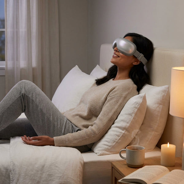 Eye Massager Designed for Relaxation, Heated Eye Mask, Built-in Music, Adjustable Compression Settings