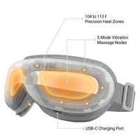 Grey Eye Massager, Heated Eye Mask for Migraines with Music, Smart Migraine Massager Reduce Dry Eyes Improve Sleep — How It Works