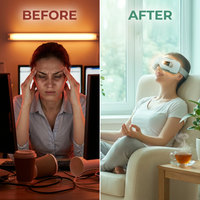 Smart Eye Massager 5 Modes Vibration Airbag Compress Eye Care Instrument Bluetooth Music Eye Massage Glasses Eye Relax Fatigue — Before & After
