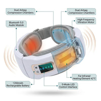 Smart Eye Massager 5 Modes Vibration Airbag Compress Eye Care Instrument Bluetooth Music Eye Massage Glasses Eye Relax Fatigue — How It Works