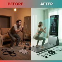 Smart Home Gym Built for AI-Guided Workouts, 42-Point Motion Tracking, 43 4K Touchscreen, 320+ Movements — Before & After